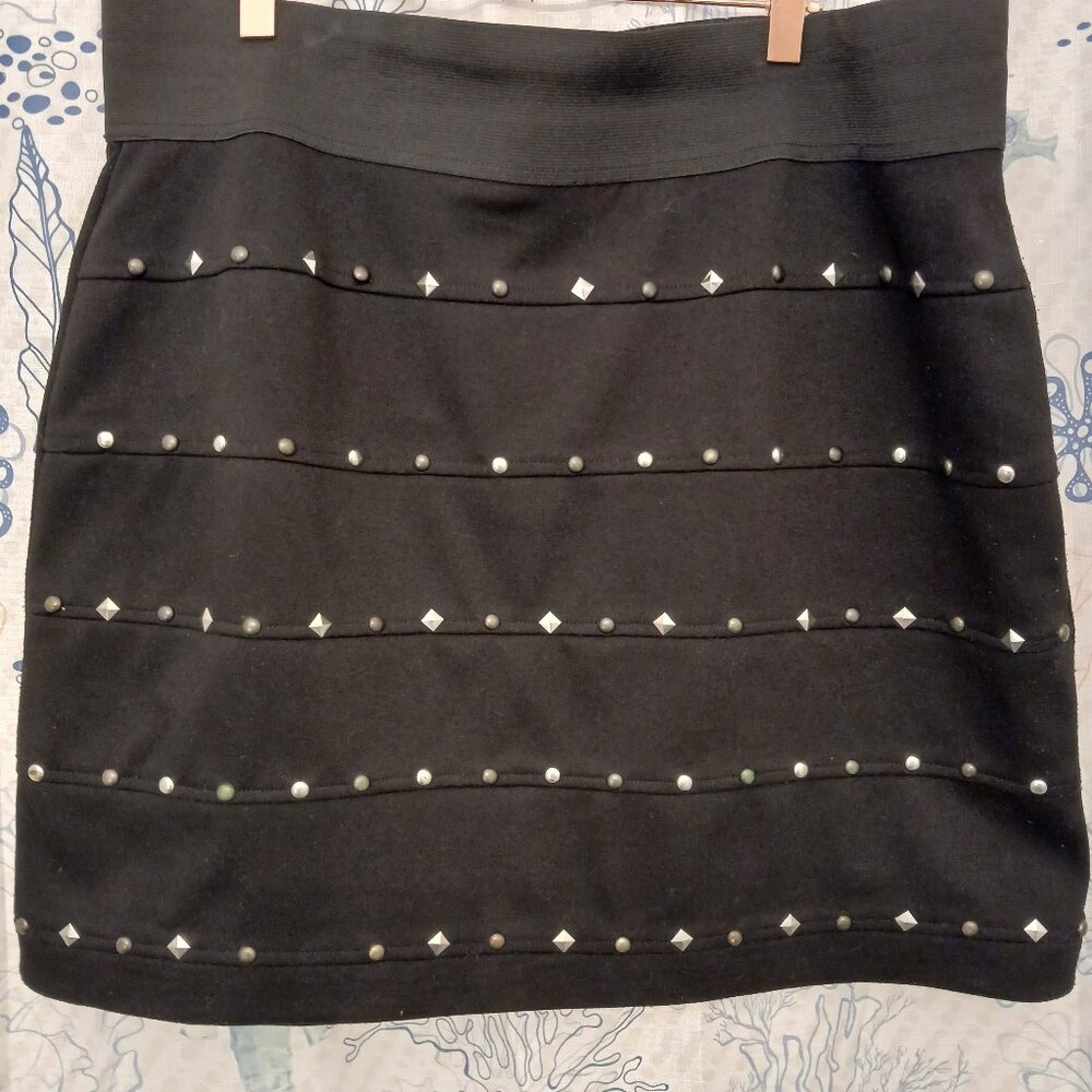 Allen B. by Allen Schwartz Women’s Black A-Line Skirt Embellished With Studs